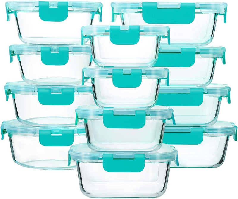 MCIRCO Vorratsdosen-Set Aus Glas Für Lebensmittel, 24-Teilig