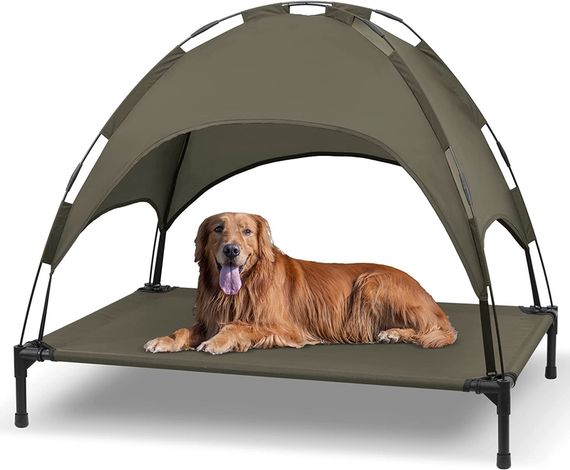 With Canopy, Outdoor Dog Cot With Removable Canopy Shade Ten