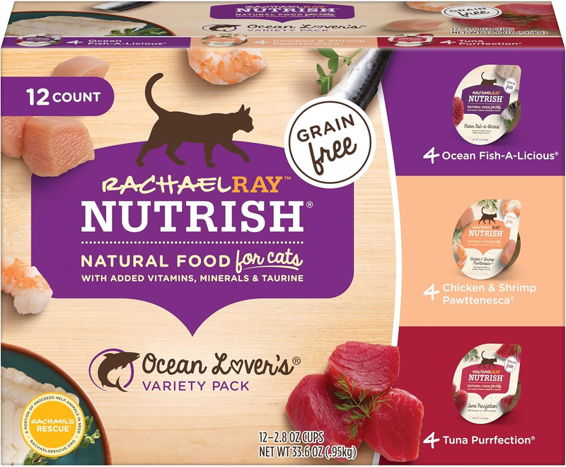 Rachael Ray  Natural Wet Cat Food, Ocean Lovers Variety Pack, 2.8 Ounce Cup (Pac