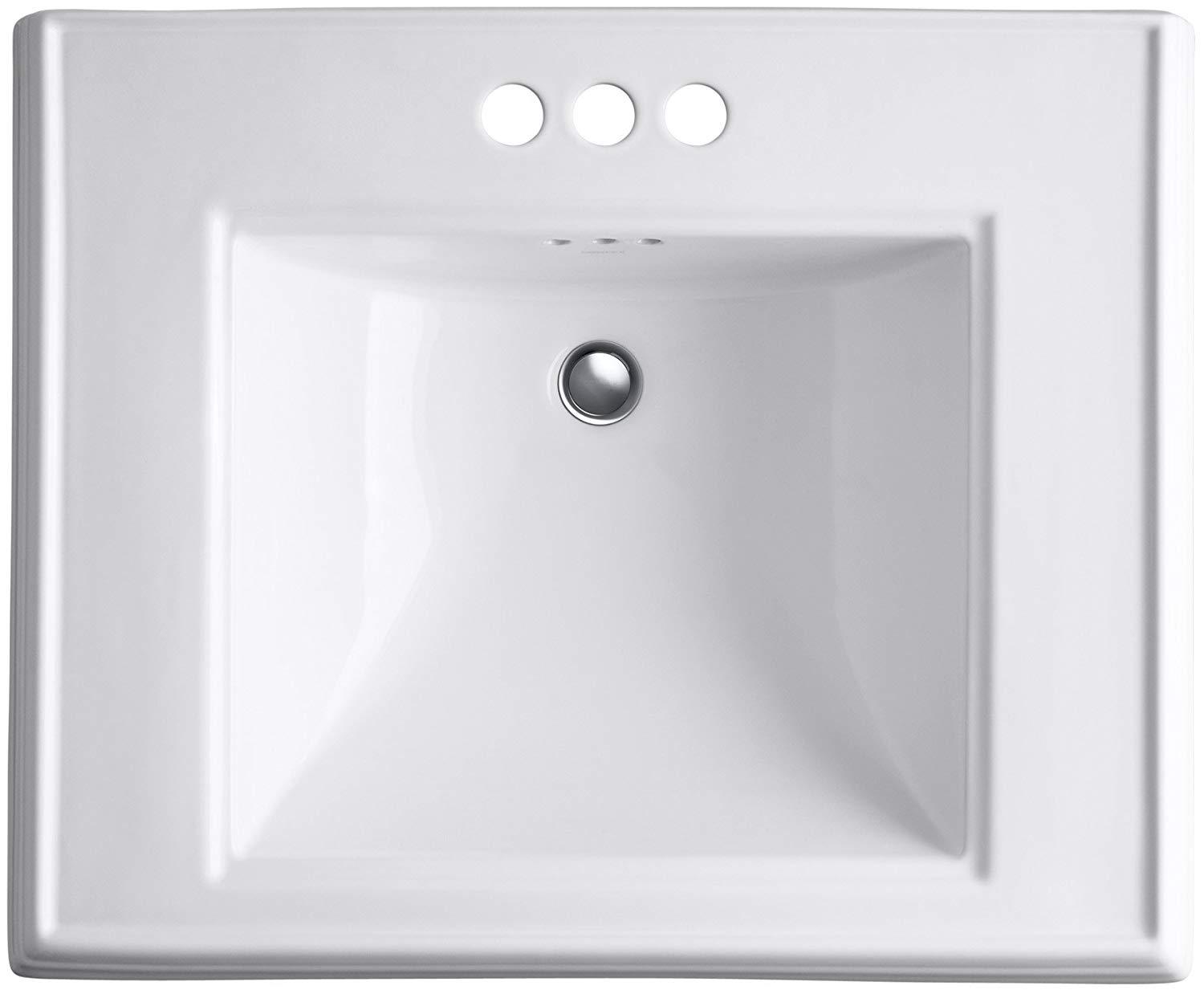 KOHLER K-2259-4-0 Memoirs Pedestal Bathroom Sink Basin with 4