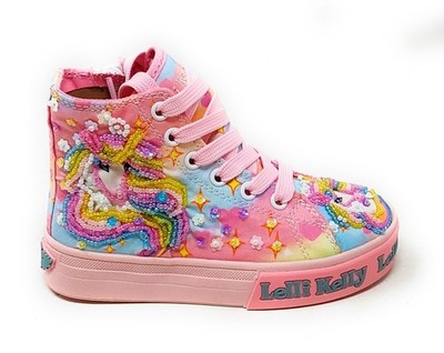 Lelli Kelly Unicorn Rainbow scarpa Mid bambina LKED4150 rosa zip laterale gadget
