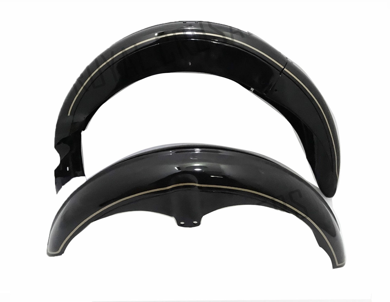 New Ajs Front and Rear Mudguard Fender Set Steel Black Painted 
