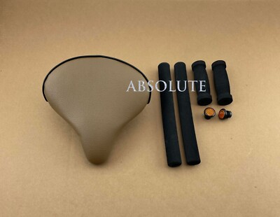 ABSOLUTE BEACH CRUISERS SADDLE IN ALL BROWN W/ CRUISER BLACK RUBBER FOAM GRIPS