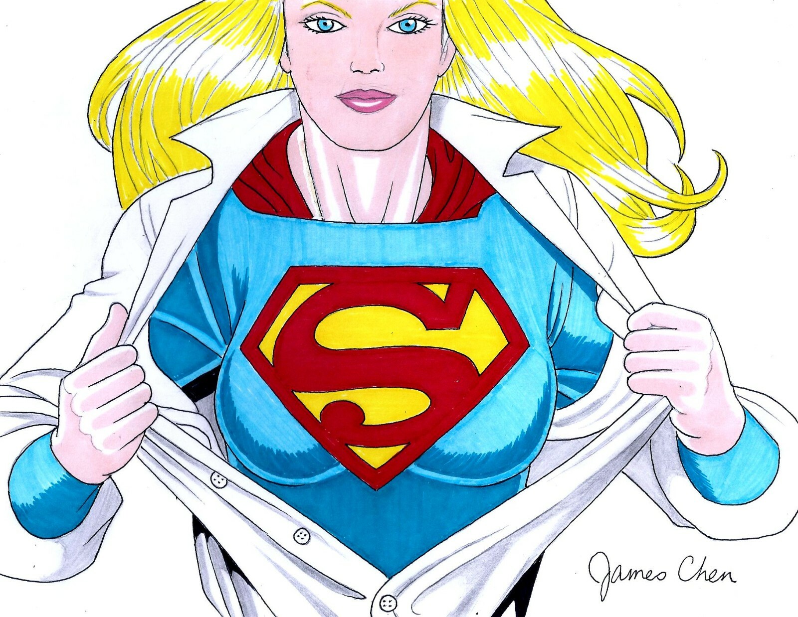 SUPERGIRL COVER QUALITY ORIGINAL COMIC ART COLOR SKETCH 1 ON