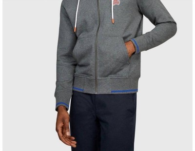 PSYCHO BUNNY PSYCHO BUNNY MEN'S BAYLES CHAIN STITCH HOODIE IN HEATHER STORM - SIZE XS