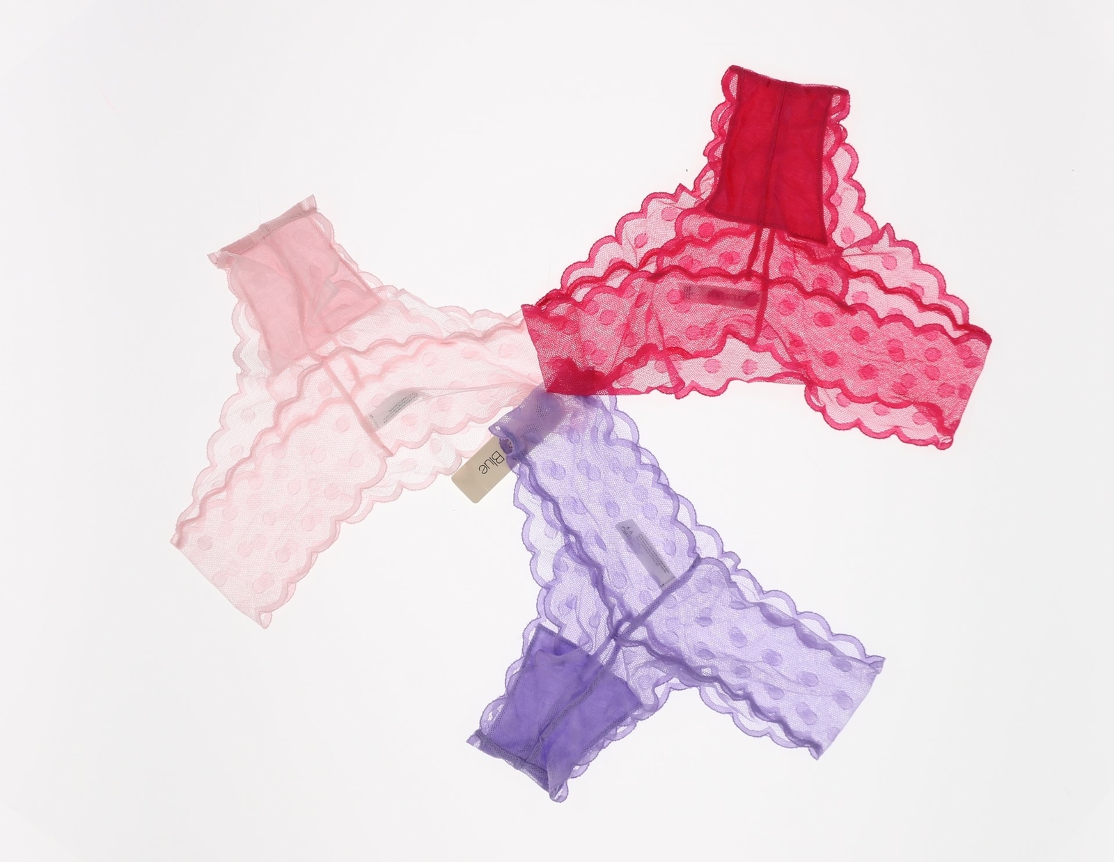 Skarlett Blue 167545 Womens Set of 3 Cheeky Bikinis Pink Confetti Grape Size S