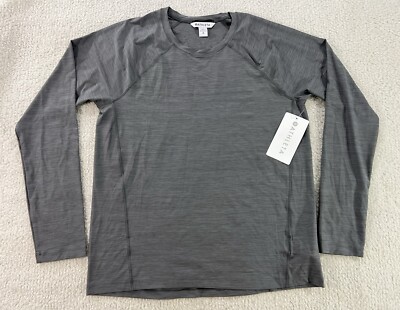 Athleta Gray Ultimate Textured Long Sleeved Train Top Womens Size Medium New