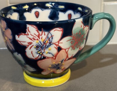 Large Coffee Mug Blue Nobel Palace Hand Painted Big Handle