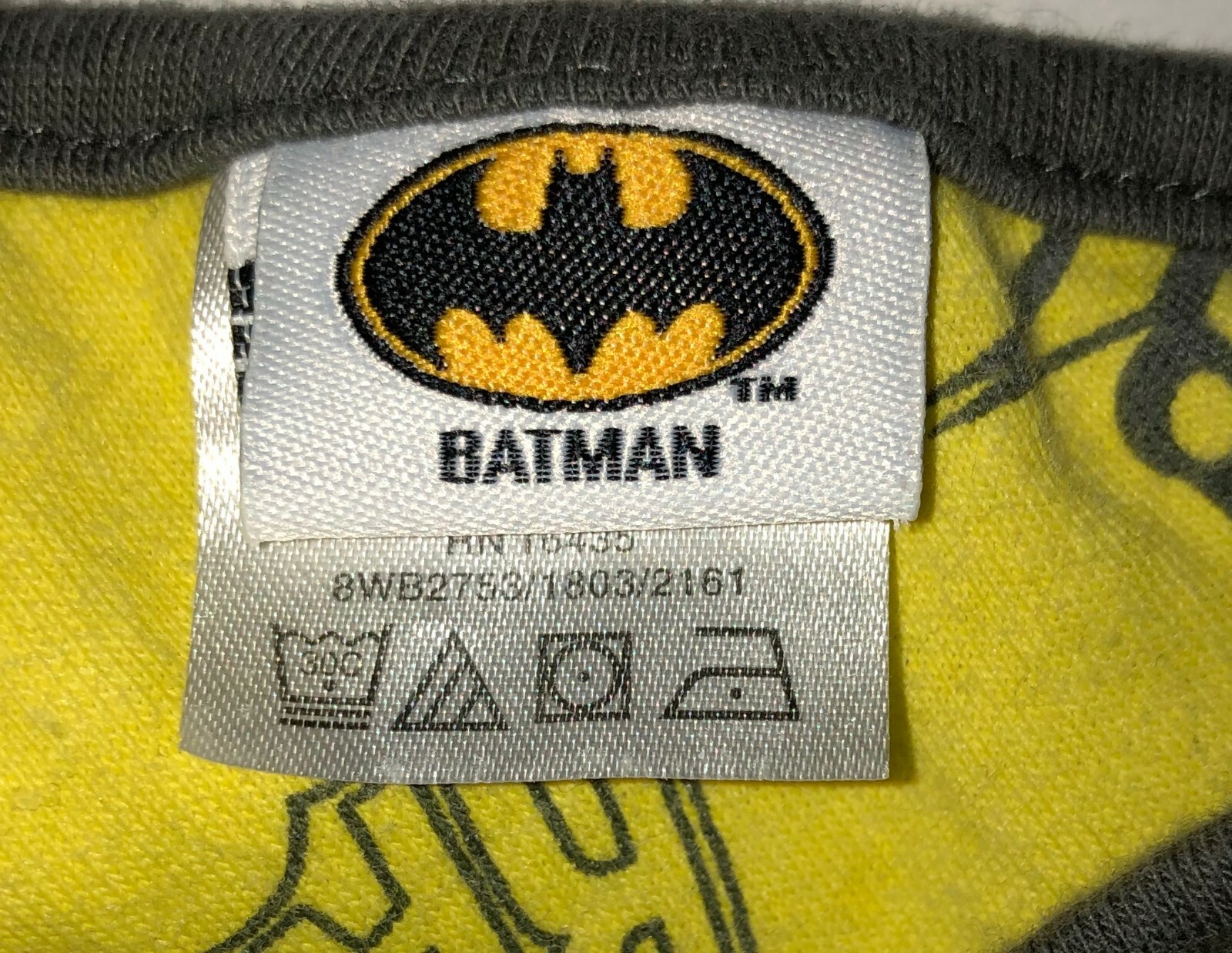 Baby Boy's Newborn  BATMAN LOGO made by Gerber Gray+ Yellow/Gray bib