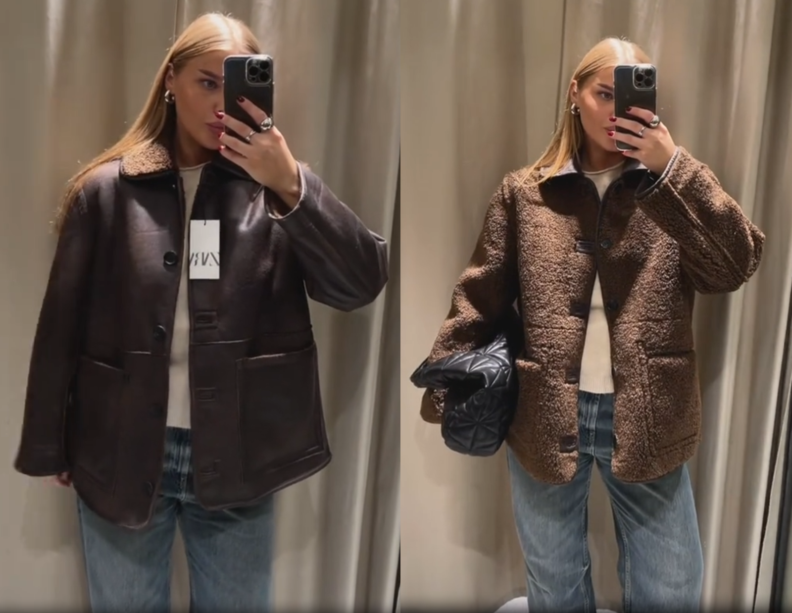 NOKCHA Fake Leather Jacket ブラウン AUTHENTIC series - throat latch fake leather