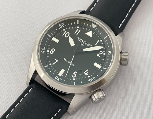 Pre-owned Byop Aviator Pilot Watch Seiko Automatic Sapphire Swiss C3 Lume