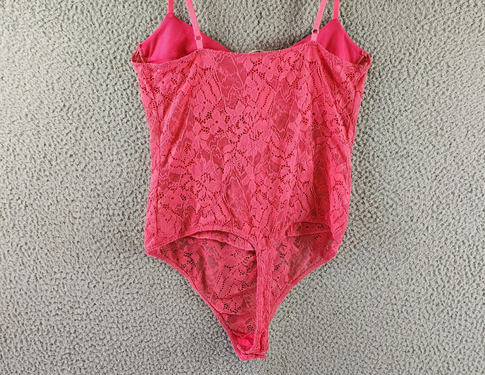 Intimately FP Lace Night Rhythm Thong Bodysuit Women's M Raspberry Sorbet Floral - Picture 11 of 13