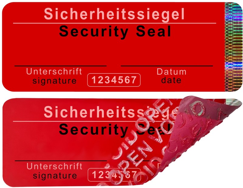 Sicherheitsetiketten, 70x25mm Rot, Ohne RüCkstäNde, Siegel Aufkleber Klebesiegel