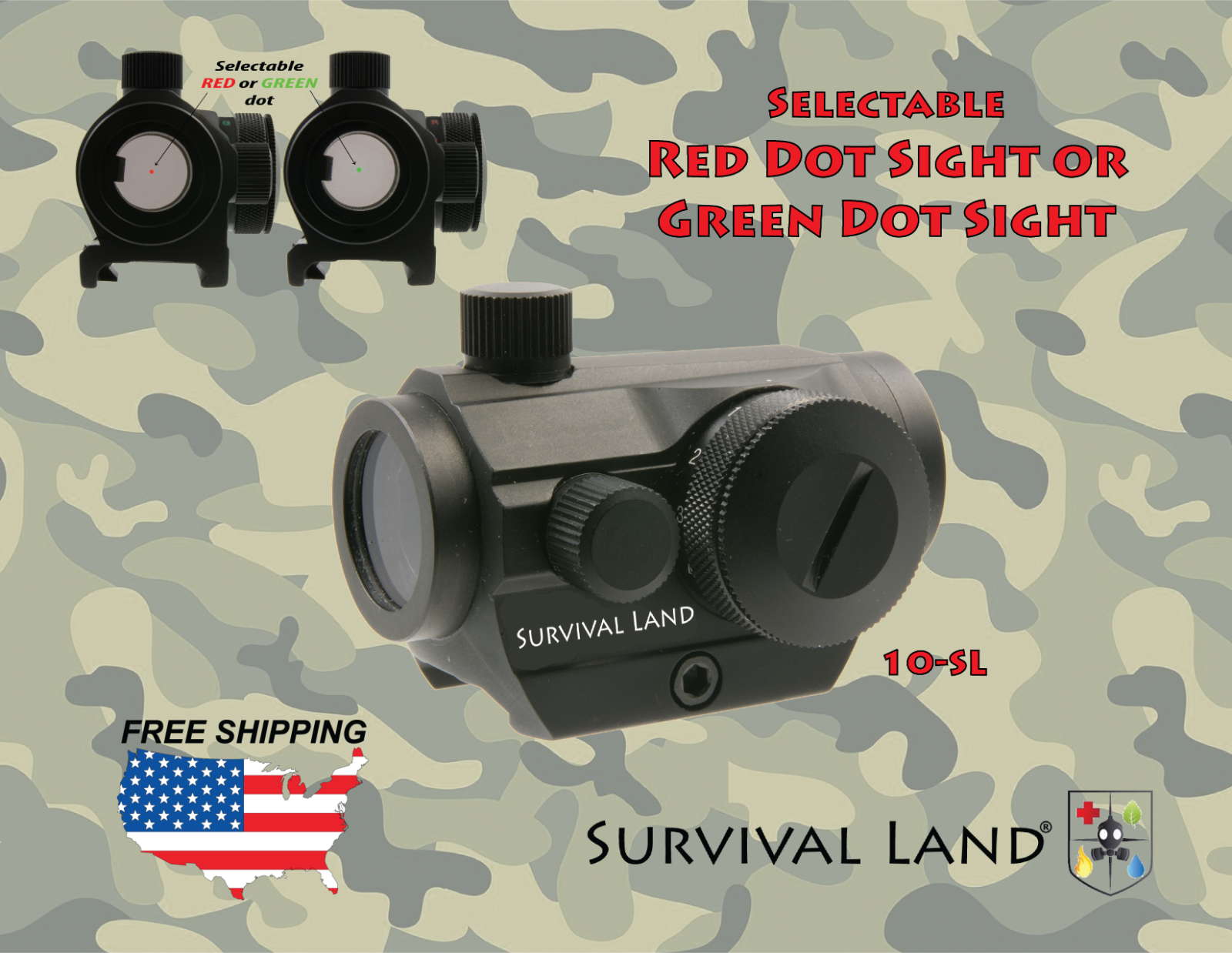 RED DOT受賞ランプ◇The New Old Light Large／緑 Survival Land Selectable Red/ Green Dot Sight | eBay