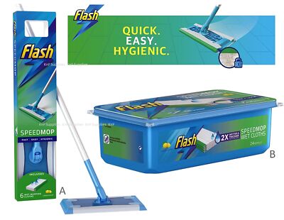 Flash Speedmop Speed Mop Starter Kit Refills Refill Replacement Pads Pack