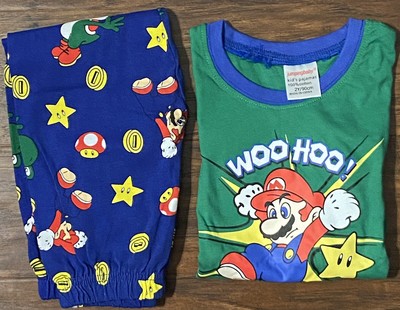 2PCS Super Mario 2Y Boys Kids Long Sleeve Pajamas Set Sleepwear Top & Pants