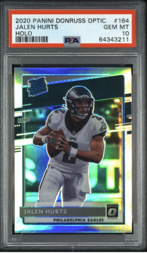 Jalen Hurts 2020 Panini Donruss Optic SILVER HOLO Rated Jalen Hurts 2020 Panini Donruss Optic SILVER HOLO Rated