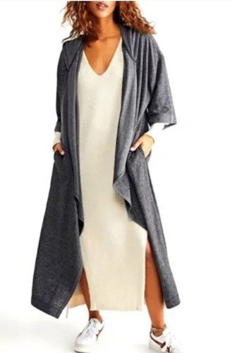 

Free People Jet Set Cardi Duster Толстовка с каскадом спереди Темно-серый  NWT, Charcoal gray