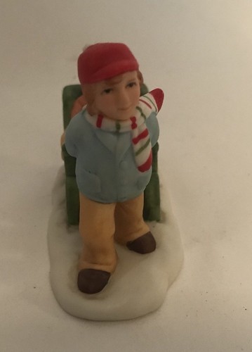 LEFTON Colonial Christmas Village Boy Girl Sleigh # 00974 1993  W10