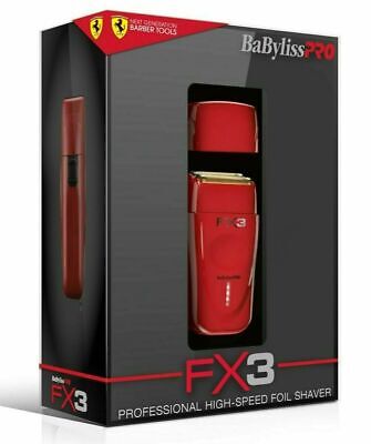 BaByliss PRO FX3 Red Double Foil Cordless Professional High Speed Shaver FXX3S