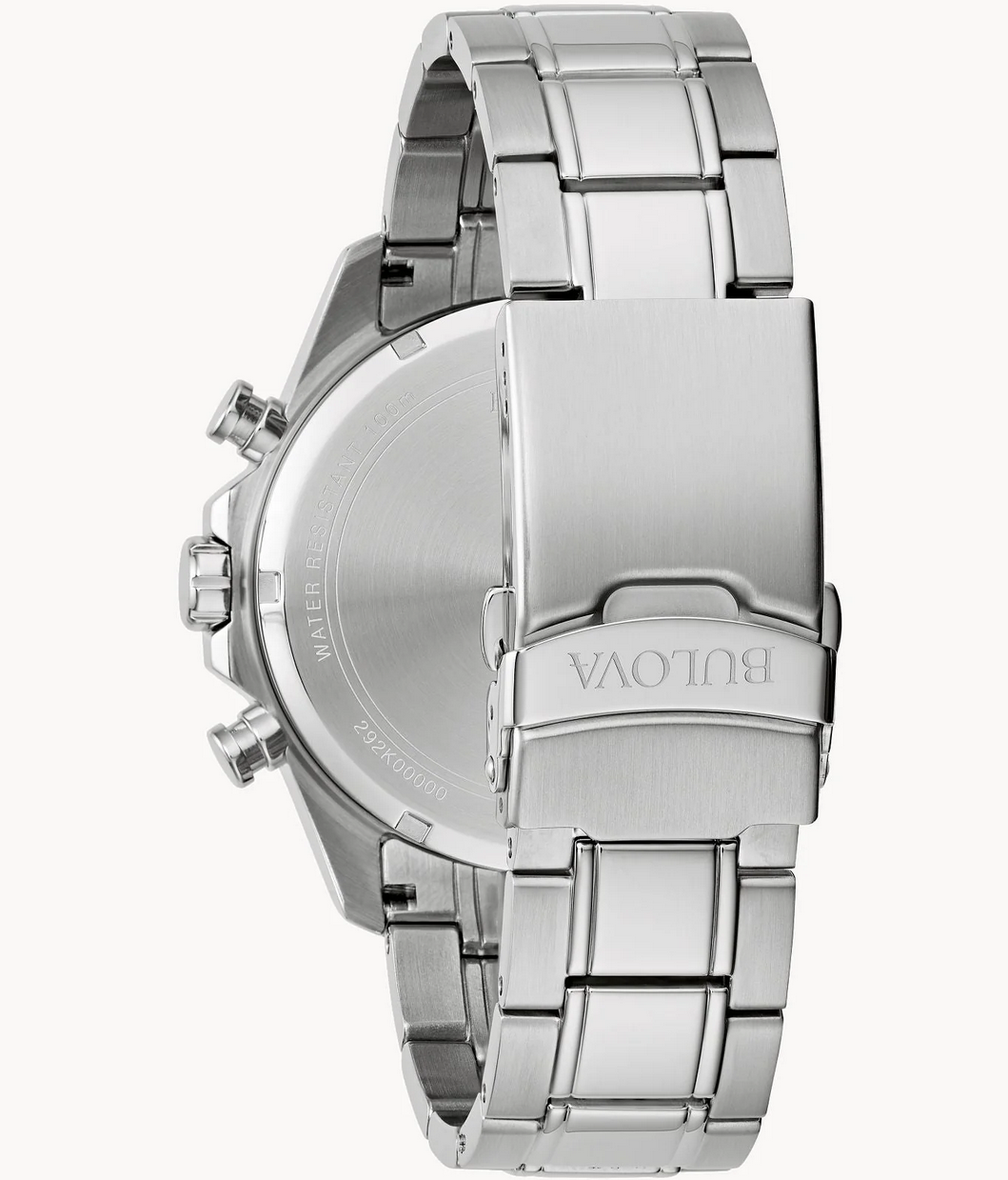 Pre-owned Bulova Marine Star Orange Dial Silver Tone Stainless Steel Men's Watch 96b395