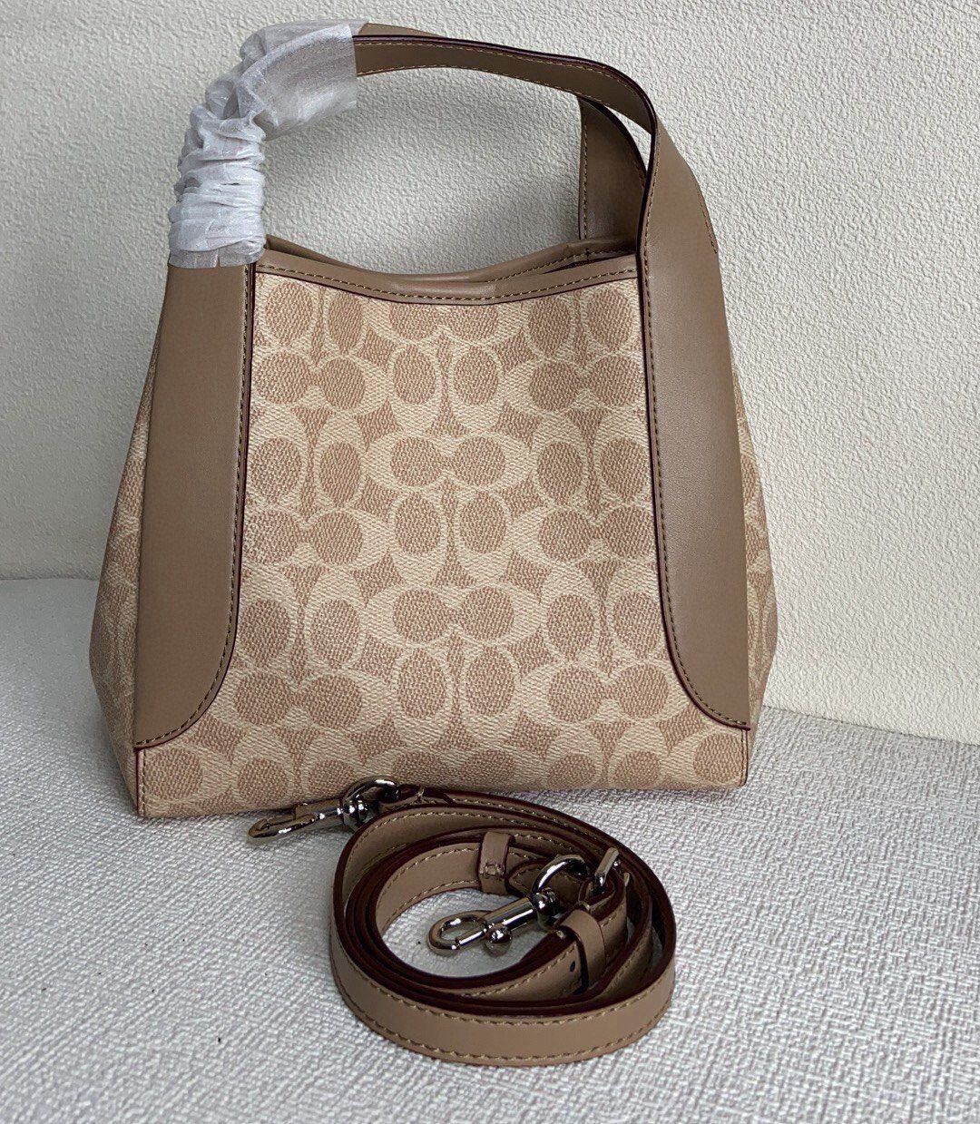 バッグ Coach Signature Khaki Canvas Hobo Bag Coach Ci791 Mara Designer Handbag - Signature Canvas Hobo