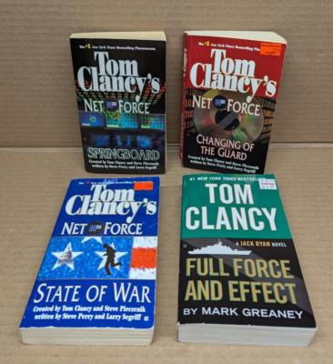 Lot Of 4 Tom Clancy Paperback Books Net Force Full Force And Effect