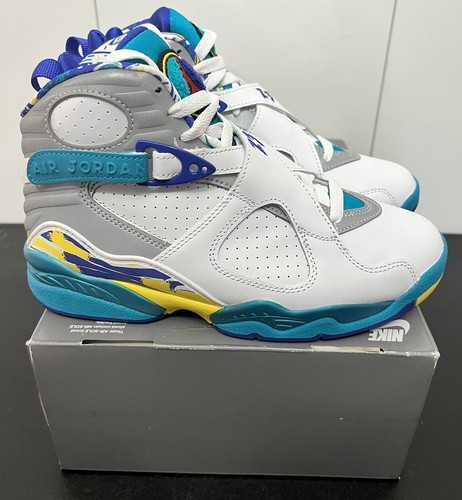 New Nike Air Jordan 8 Retro White Aqua CI1236 100 Women Size