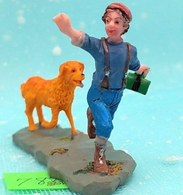 LEMAX Boy's Best Friend 72442 dog boy Christmas Village Accessory Retired INV78