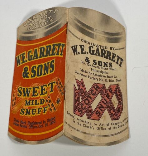 Vintage W.E.GARRETT & Sons Sweet Snuff Advertising Notebook-Booklet Circa 1950