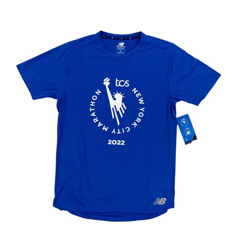 

НОВИНКА New Balance 2022 TCS New York City Marathon Running Shirt Blue Mens Size, Синий, Balance 2022