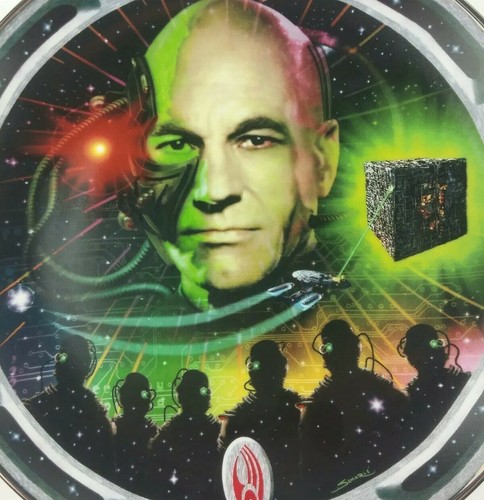 Franklin Mint Heirloom Villains of the Galaxy RARE ROUND Plate Locutus of Borg