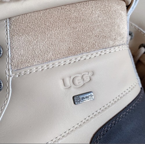 Pre-owned Ugg Womens Adirondack Ii Waterproof Leather/suede Lace-up Boot Us 7/38 Sand In Beige