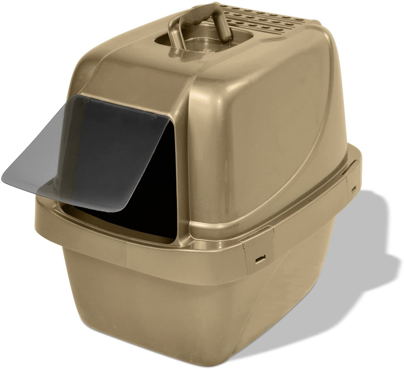 Odor Control Large Enclosed Sifting Cat Pan with Odor Door, 