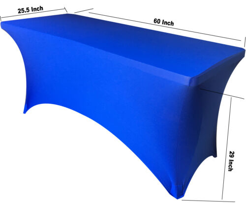 5 ft SPANDEX Fitted Tablecloth Stretch Table Cover ROYAL BLUE (Fit 25.5" Width) 