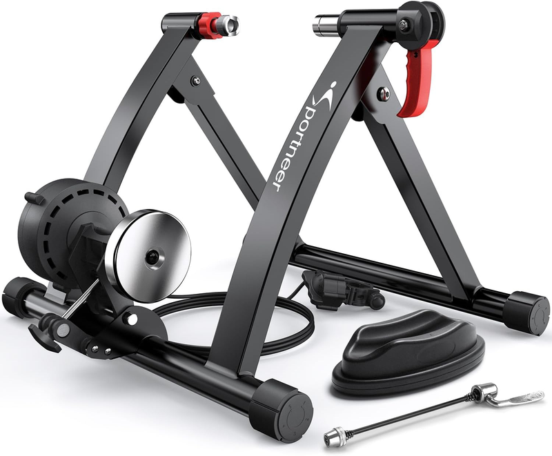 Bike Trainer - Magnetic Stationary Bike Stand for 26-28" & 700C Wheels - Adjusta