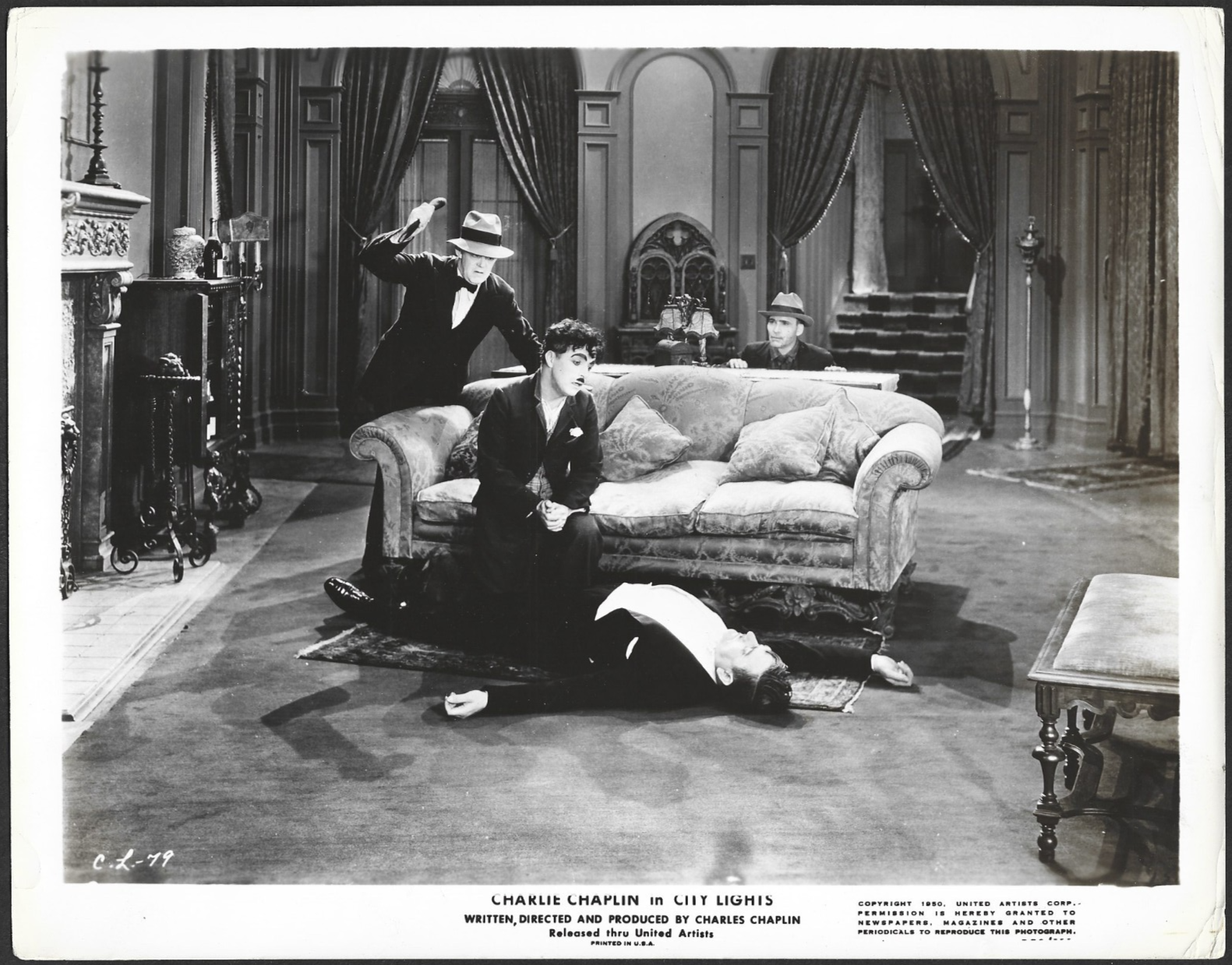 HOLLYWOOD CHARLIE CHAPLIN ACTOR STUNNING 1950 VINTAGE