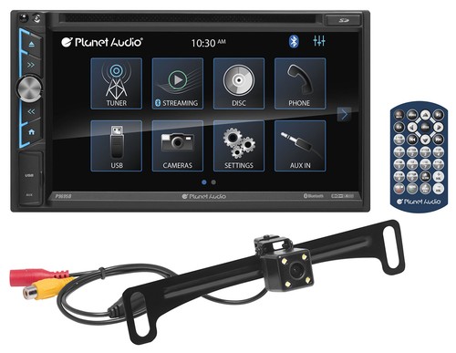 Planet Audio P9695BRC 2-Din 6.95" Car Monitor DVD Receiver w/Bluetooth+Camera