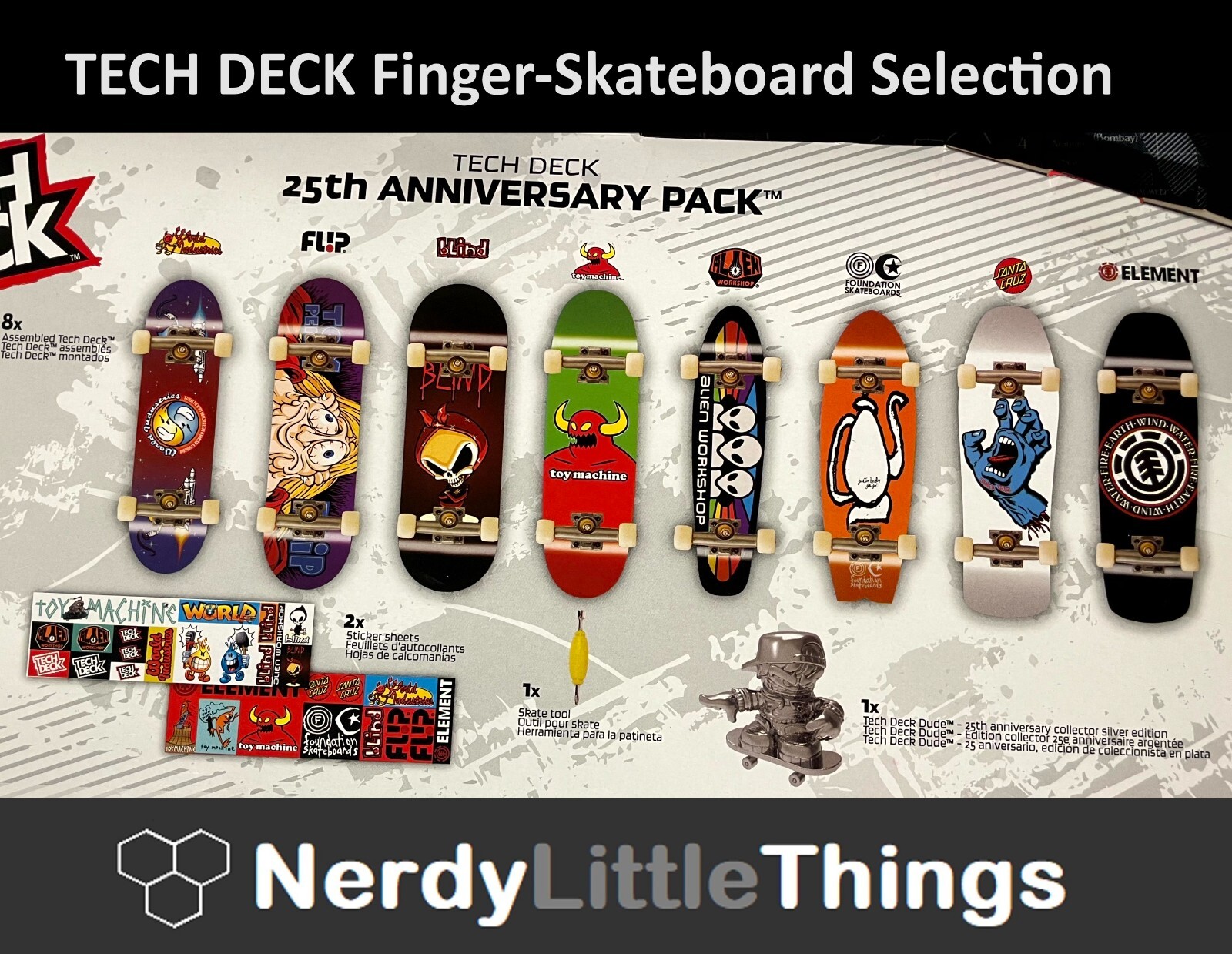 TECH DECK Fingerboard Finger Skateboard 25th Anniversary