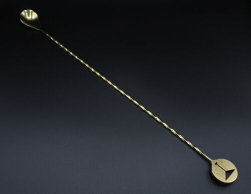 Golden Titanium Coating Mixing Bar Spoon 45cm Bartender Barware with V Shape