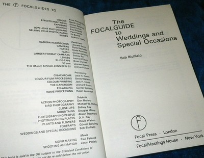 RARE 1979 FOCAL PRESS GUIDE TO WEDDINGS PHOTOGRAPHY GUIDE BOOK UK NY VINTAGE