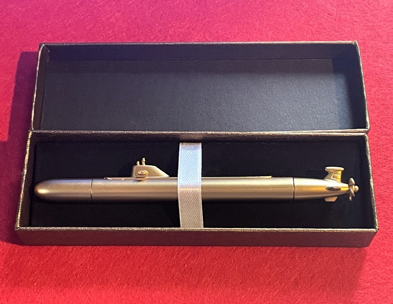 Navy Submarine SSBN Ball Point Pen - Gold with Presentation