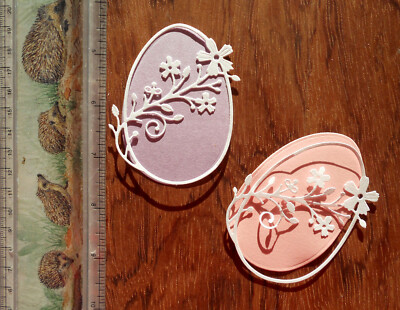   Easter Egg Bunny Cross Card Topper Die Cut Out Embellisment Paper Spring