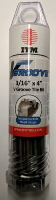 3/16'' x 4'' ITM V-Groove Helix Tip Granite & Tile Drill Bits - Pack of 25