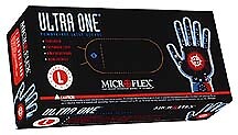 Ultra One Powder-Free Extended Cuff Latex Examination Gloves, Natural, Large