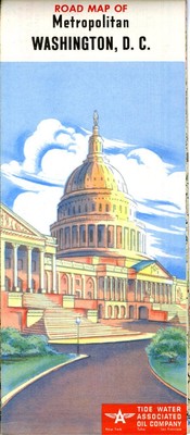 1951 Tide Water Associated Road Map: Washington, D. C. NOS