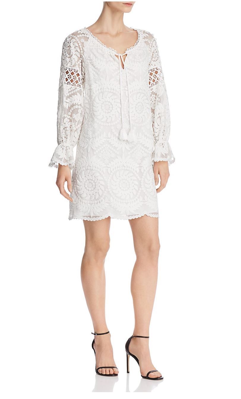 Pre-owned Kobi Halperin $600  Lace Silk Tunic Dress White Xs/s/m/l Absolutely Gorgeous