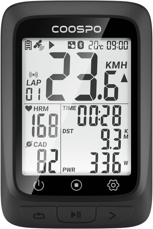 Bike Computer GPS Wireless, ANT+ Cycling Computer GPS with Bluetooth, Multifunct