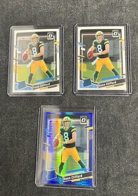 Sean Clifford- 2023-24 Donruss Optic- Lot Of 3- 2 Rated Rook, 1 Blue Prism