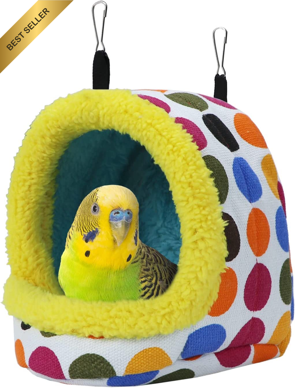Bird Hanging Hammock Winter Warm Parrot Nest House Bed Plush Snuggle Pet Cave Ha